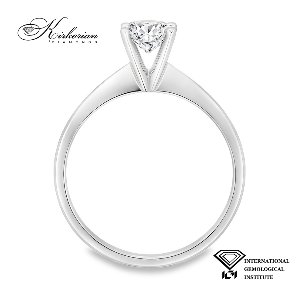 Класически годежен пръстен от бяло злато 14k с диамант 0.50ct IGI сертификат K635