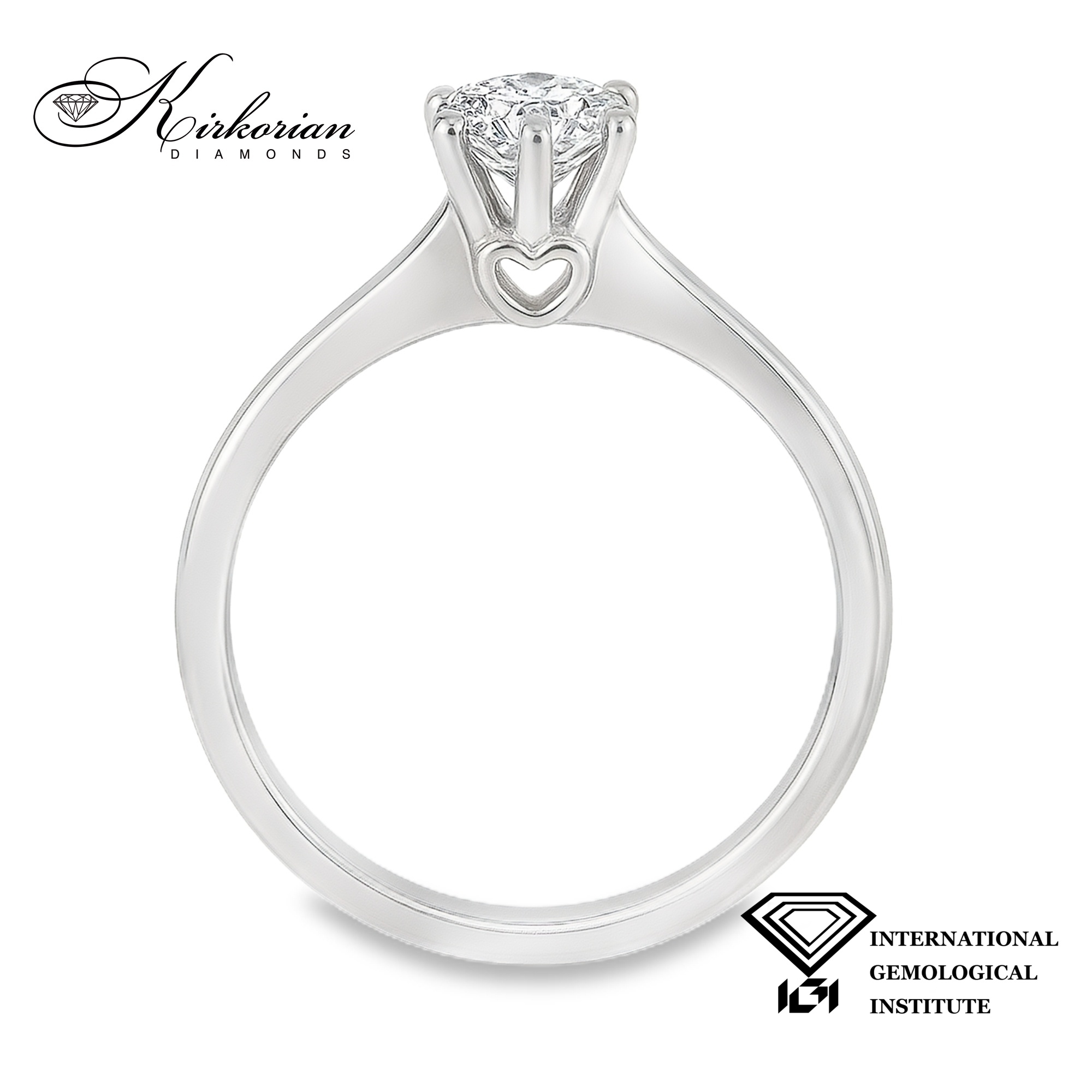 Класически годежен пръстен от бяло злато 18k с диамант 0.50ct IGI сертификат K643 Класически годежен пръстен от бяло злато 18k с диамант 0.50ct IGI сертификат K643