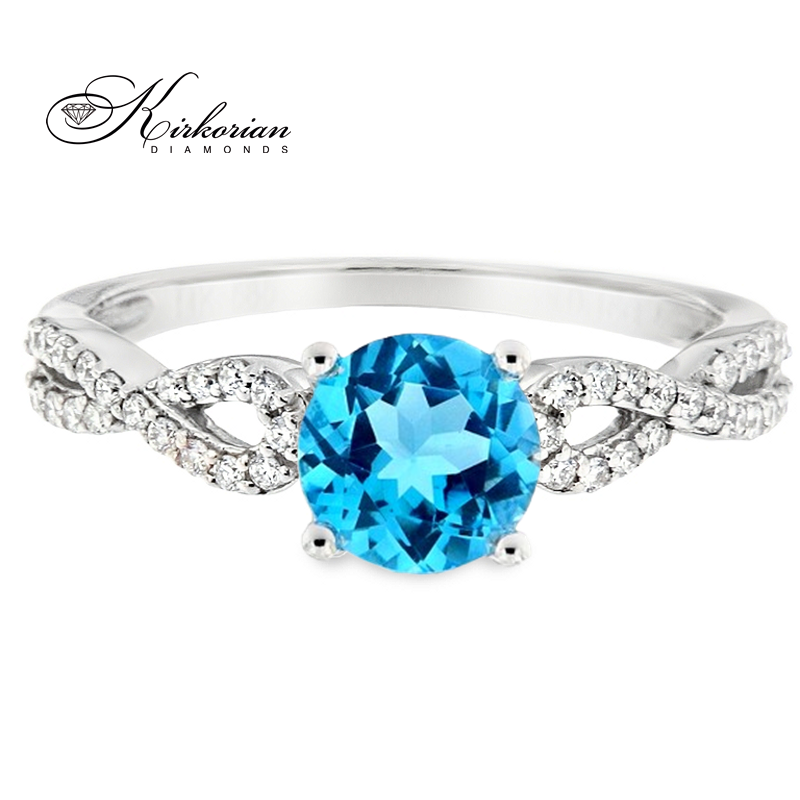 Годежен пръстен с топаз 0.80ct и диаманти 0.13ct от бяло злато 18К – впечатляваща визия, перфектно съотношение цена-качество Годежен пръстен с топаз 0.80ct и диаманти 0.13ct от бяло злато 18К – впечатляваща визия, перфектно съотношение цена-качество