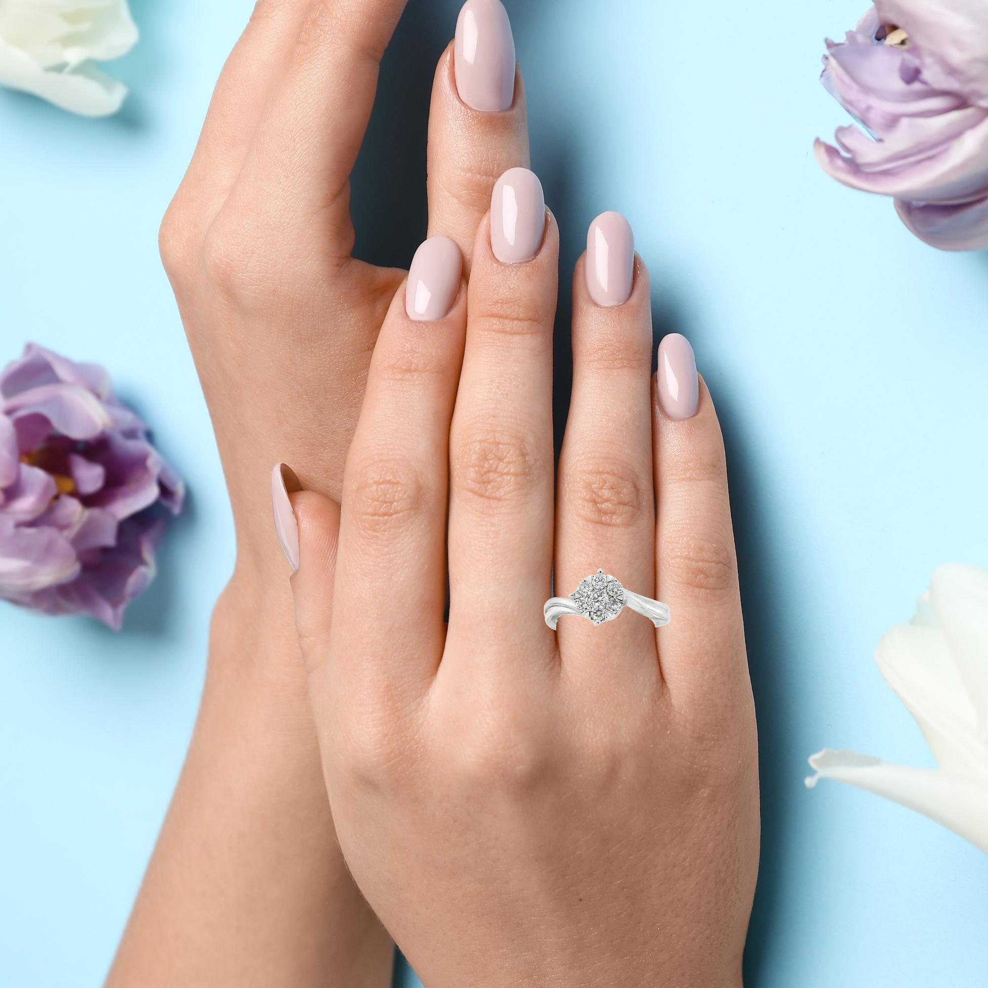 Годежен пръстен от бяло злато 18k с диаманти 0.50ct KD I/SI RN79B Годежен пръстен от бяло злато 18k с диаманти 0.50ct KD I/SI RN79B