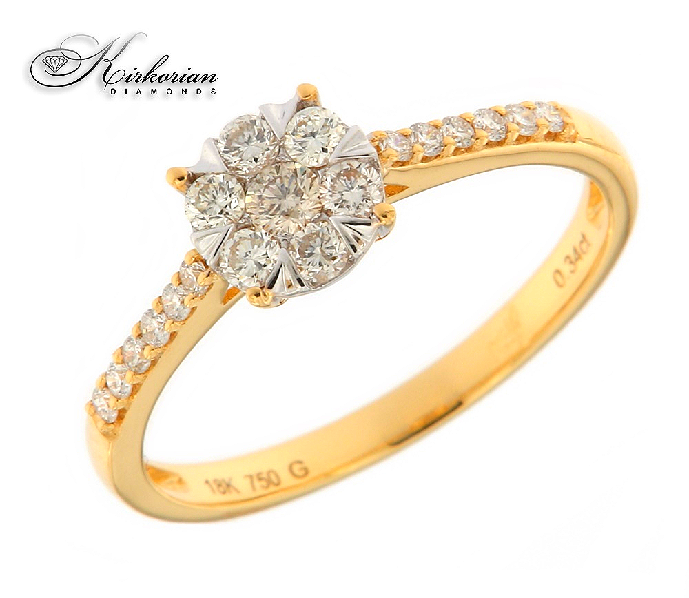Годежен пръстен с диаманти 0.34 ct от жълто злато 18К – модел RN84A Годежен пръстен с диаманти 0.34 ct от жълто злато 18К – модел RN84A