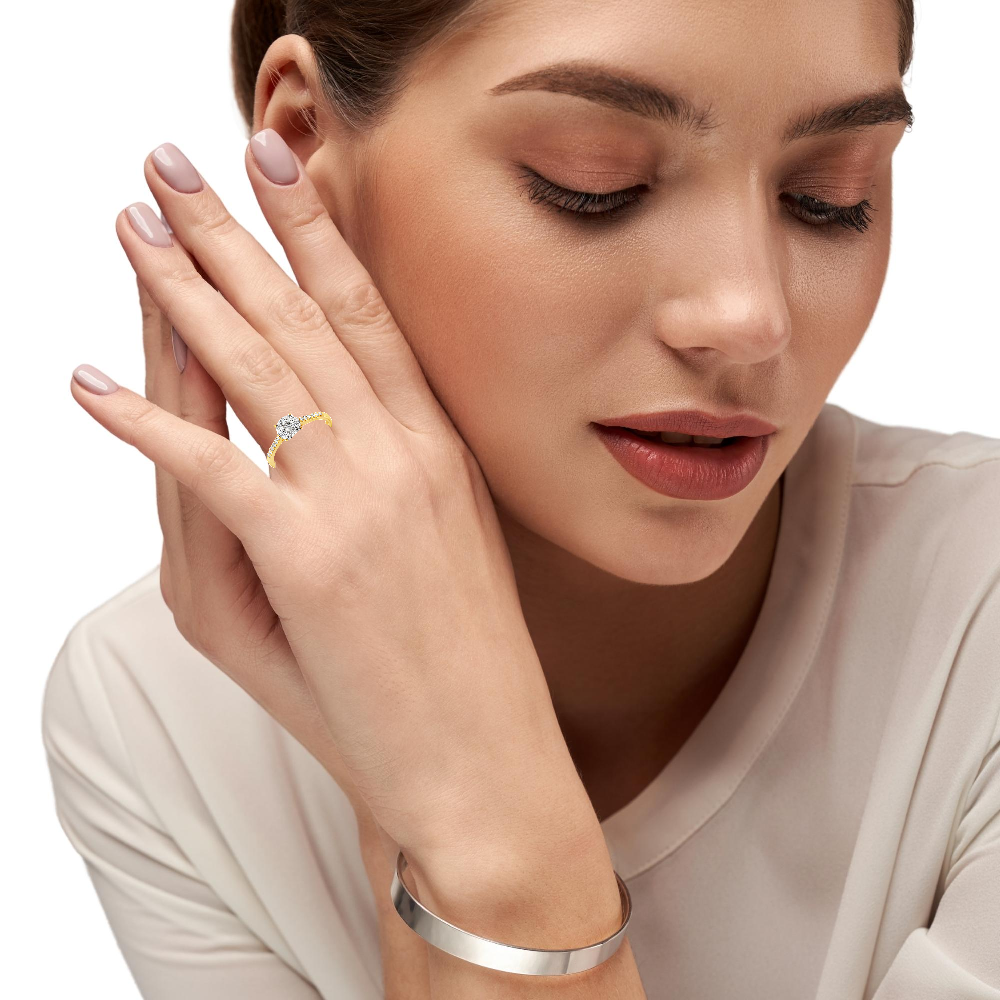 Годежен пръстен с диаманти 0.34 ct от жълто злато 18К – модел RN84A Годежен пръстен с диаманти 0.34 ct от жълто злато 18К – модел RN84A