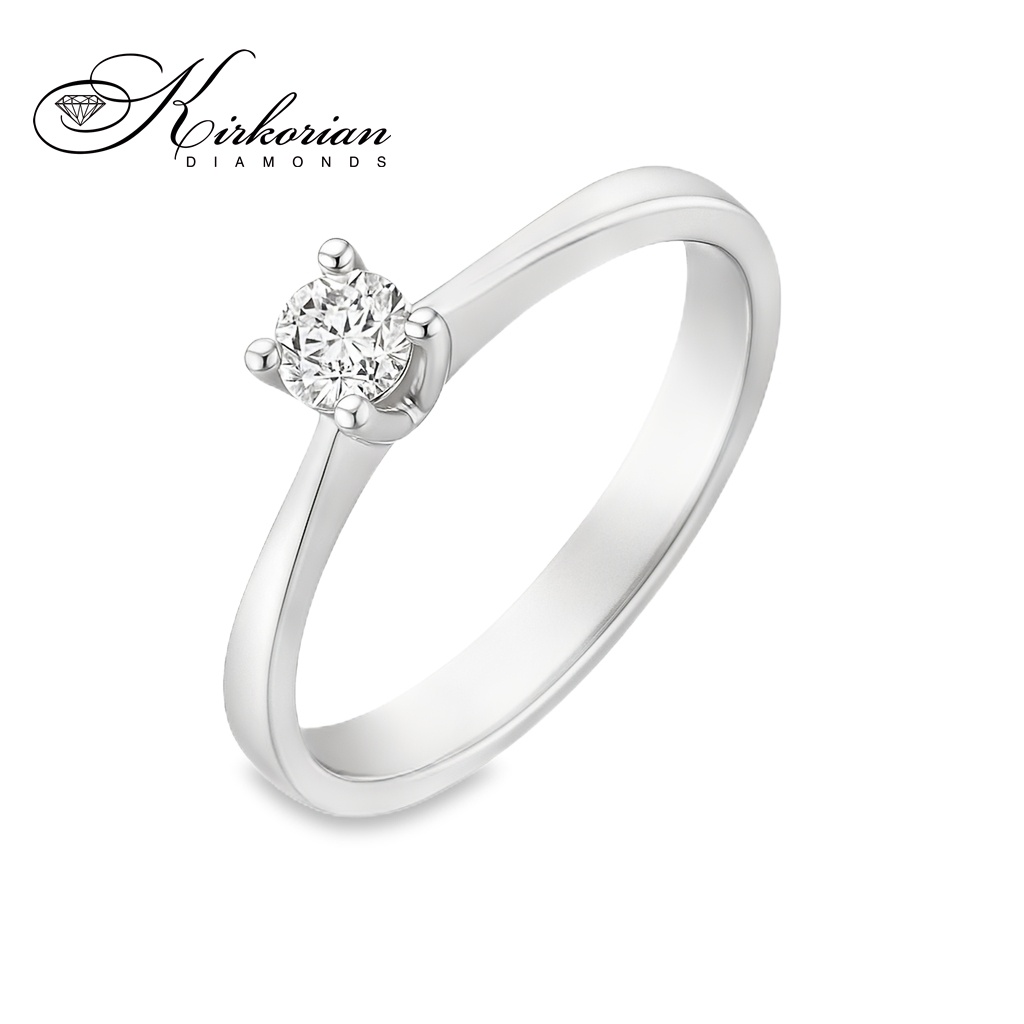 Класически годежен пръстен с диамант 0.18 ct от бяло или жълто злато 14К – стилен избор с KD сертификат