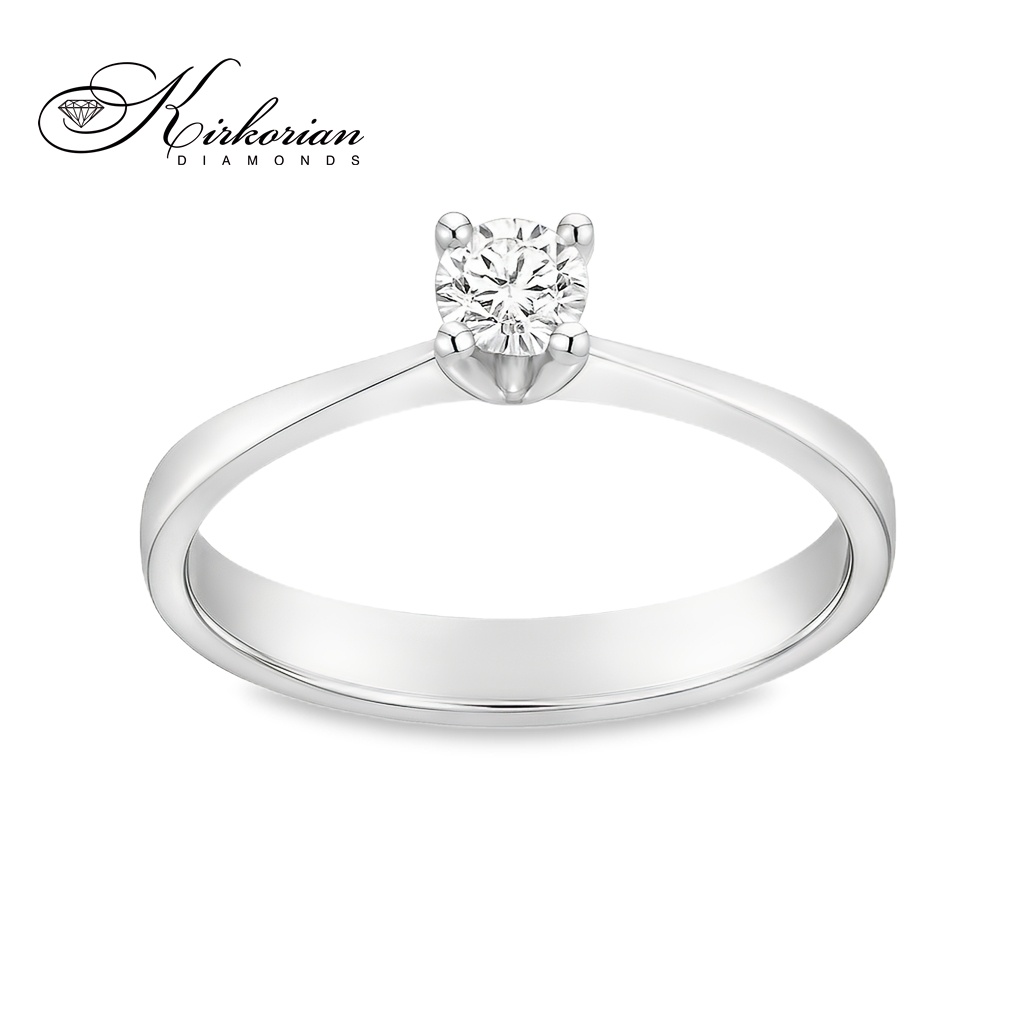 Класически годежен пръстен с диамант 0.18 ct от бяло или жълто злато 14К – стилен избор с KD сертификат