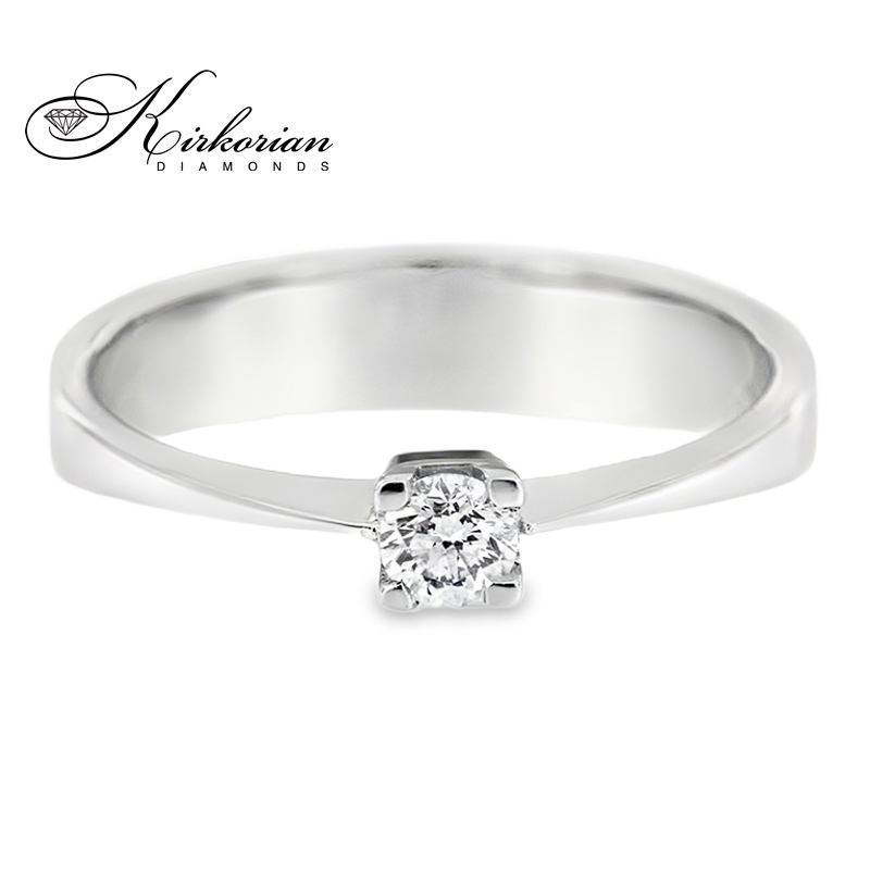 Годежен пръстен от бяло или жълто злато 14К с диамант 0.14 ct – код G355 | Цени от производител