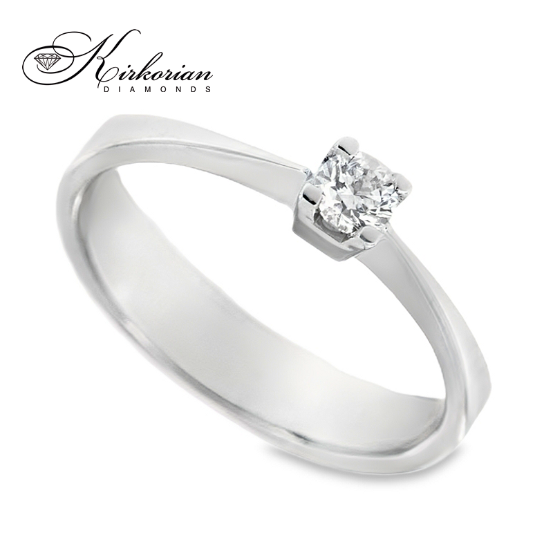 Годежен пръстен от бяло или жълто злато 14К с диамант 0.14 ct – код G355 | Цени от производител