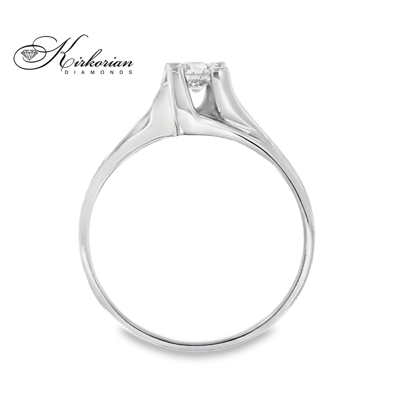 Годежен пръстен с диамант 0.17 ct VS2 от бяло или жълто злато 14К – модел с фин дизайн и KD сертификат