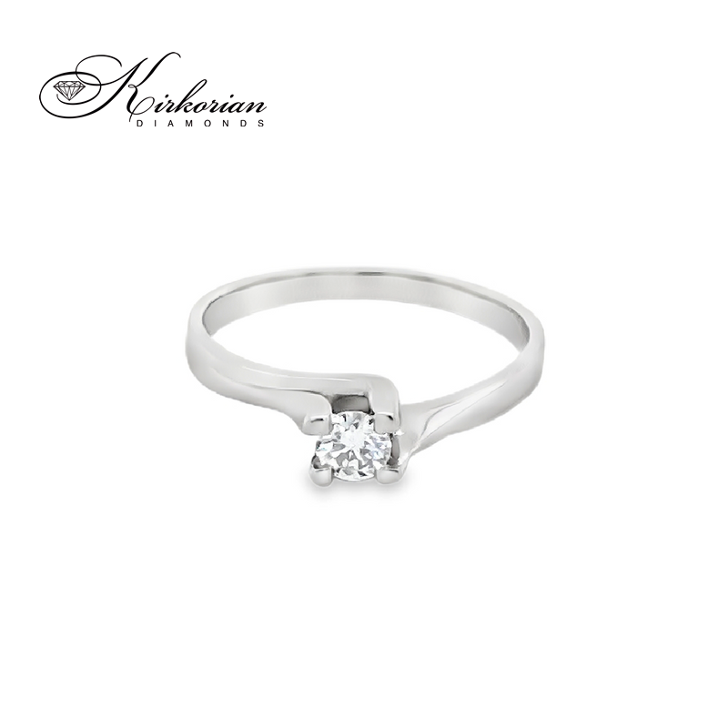 Годежен пръстен с диамант 0.17 ct VS2 от бяло или жълто злато 14К – модел с фин дизайн и KD сертификат