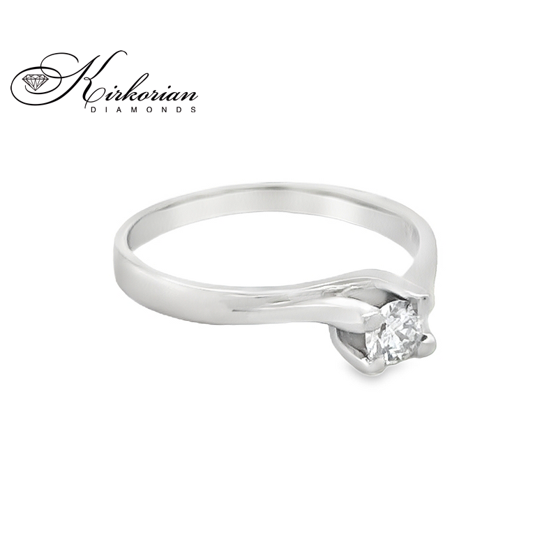 Годежен пръстен с диамант 0.17 ct VS2 от бяло или жълто злато 14К – модел с фин дизайн и KD сертификат