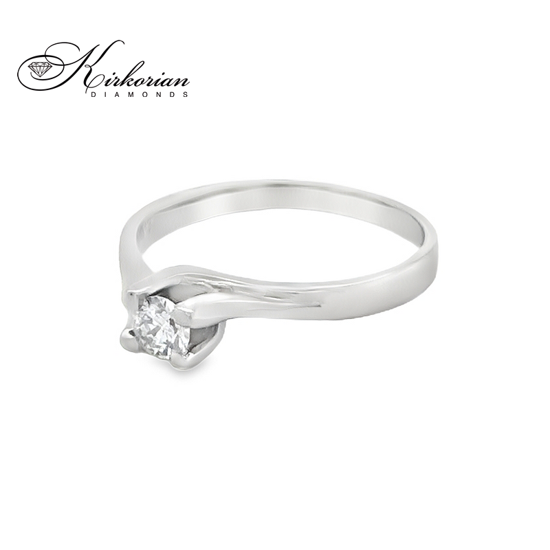 Годежен пръстен с диамант 0.17 ct VS2 от бяло или жълто злато 14К – модел с фин дизайн и KD сертификат