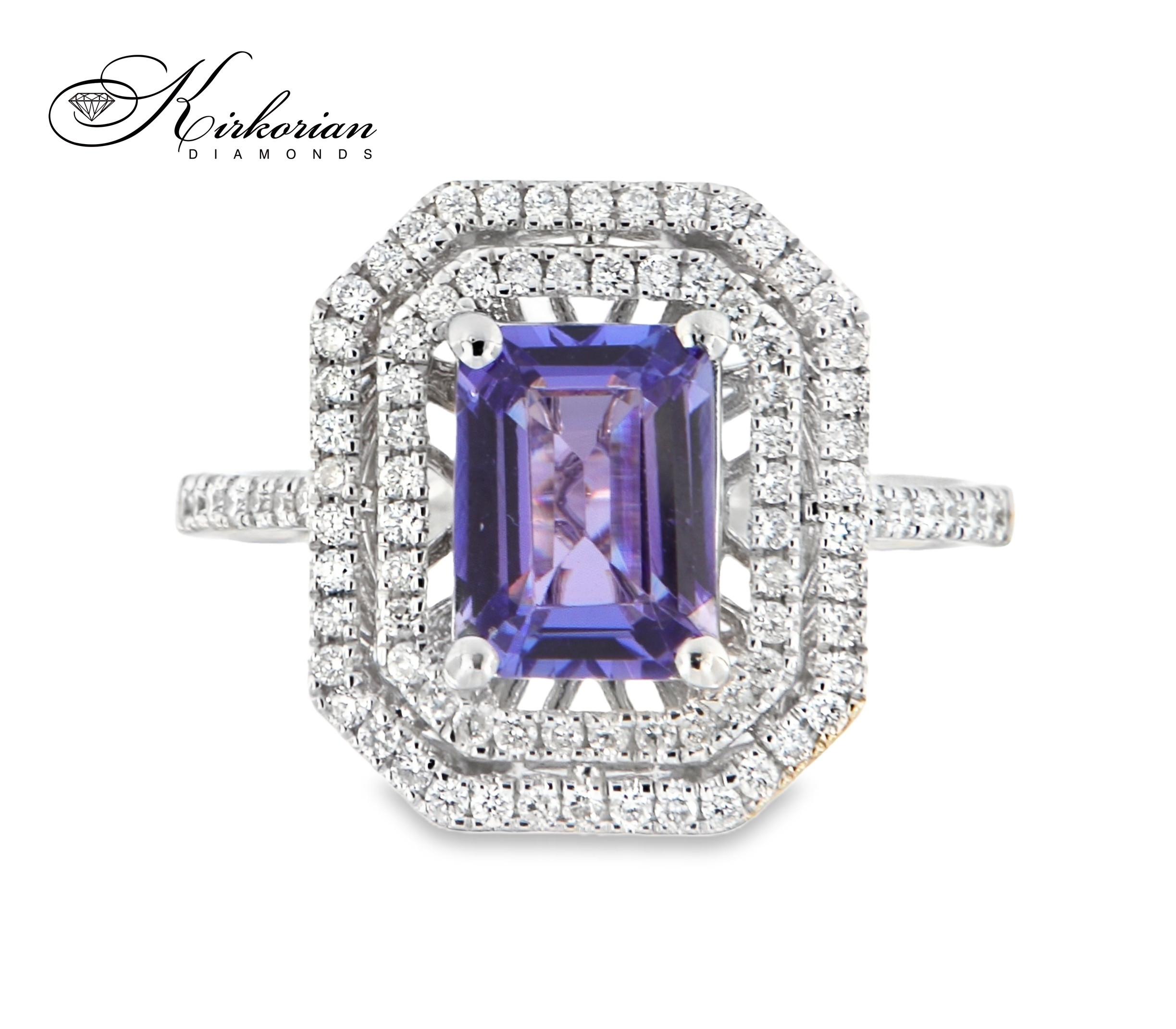 Пръстен от бяло злато 18K с танзанит 1.46ct и диаманти 0.64ct | Размер 54 | Код IT53