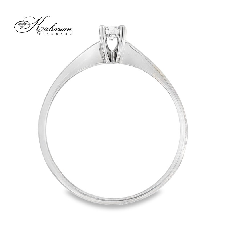 Годежен пръстен от бяло или жълто злато 14К с диамант 0.15 ct – класически модел с фин силует, код: K342