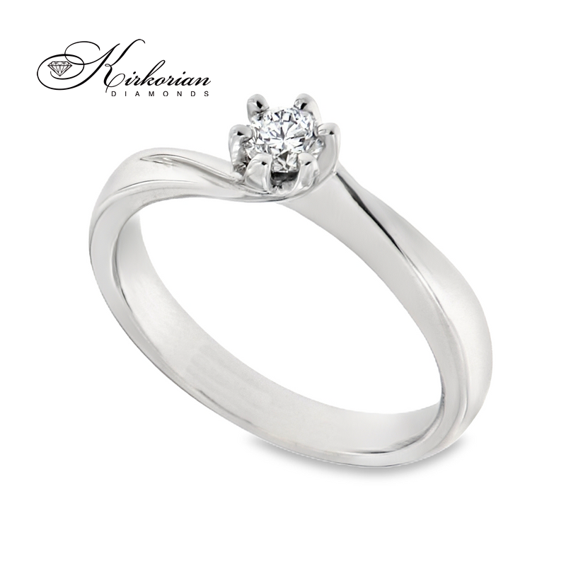 Годежен пръстен от бяло или жълто злато 14К с диамант 0.19 ct – Перфектно съотношение цена-качество