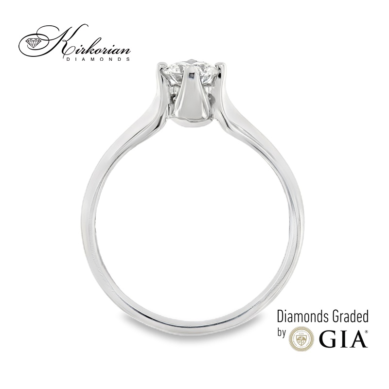 Годежен пръстен от бяло злато 14k с диамант 0.40ct F/VS2 – GIA сертификат – K385 Годежен пръстен от бяло злато 14k с диамант 0.40ct F/VS2 – GIA сертификат – K385