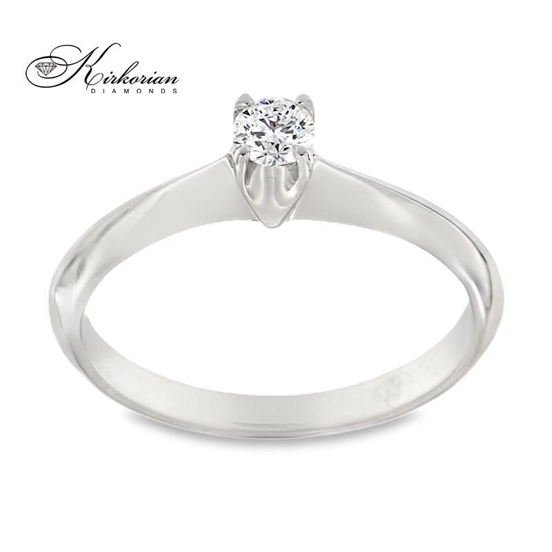 Годежен пръстен от бяло или жълто злато 14К с диамант 0.15 ct – елегантен избор с VS2 чистота, код: K404