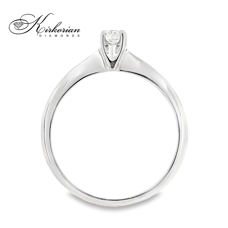 Годежен пръстен от бяло или жълто злато 14К с диамант 0.15 ct – елегантен избор с VS2 чистота, код: K404