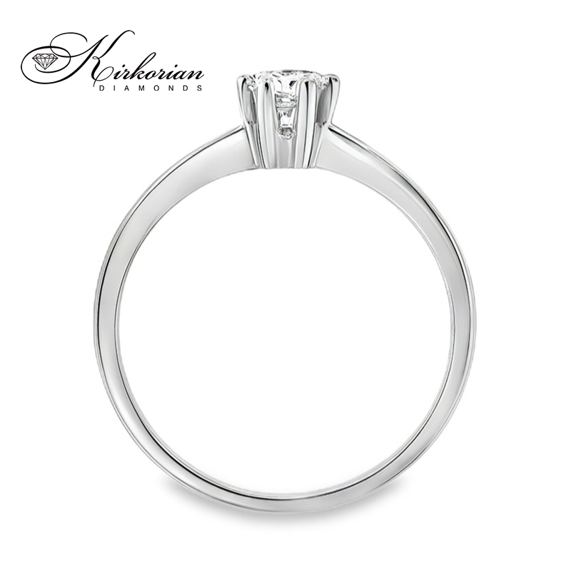 Годежен пръстен от бяло злато 14К с диамант 0.18 ct VS2 F – K475