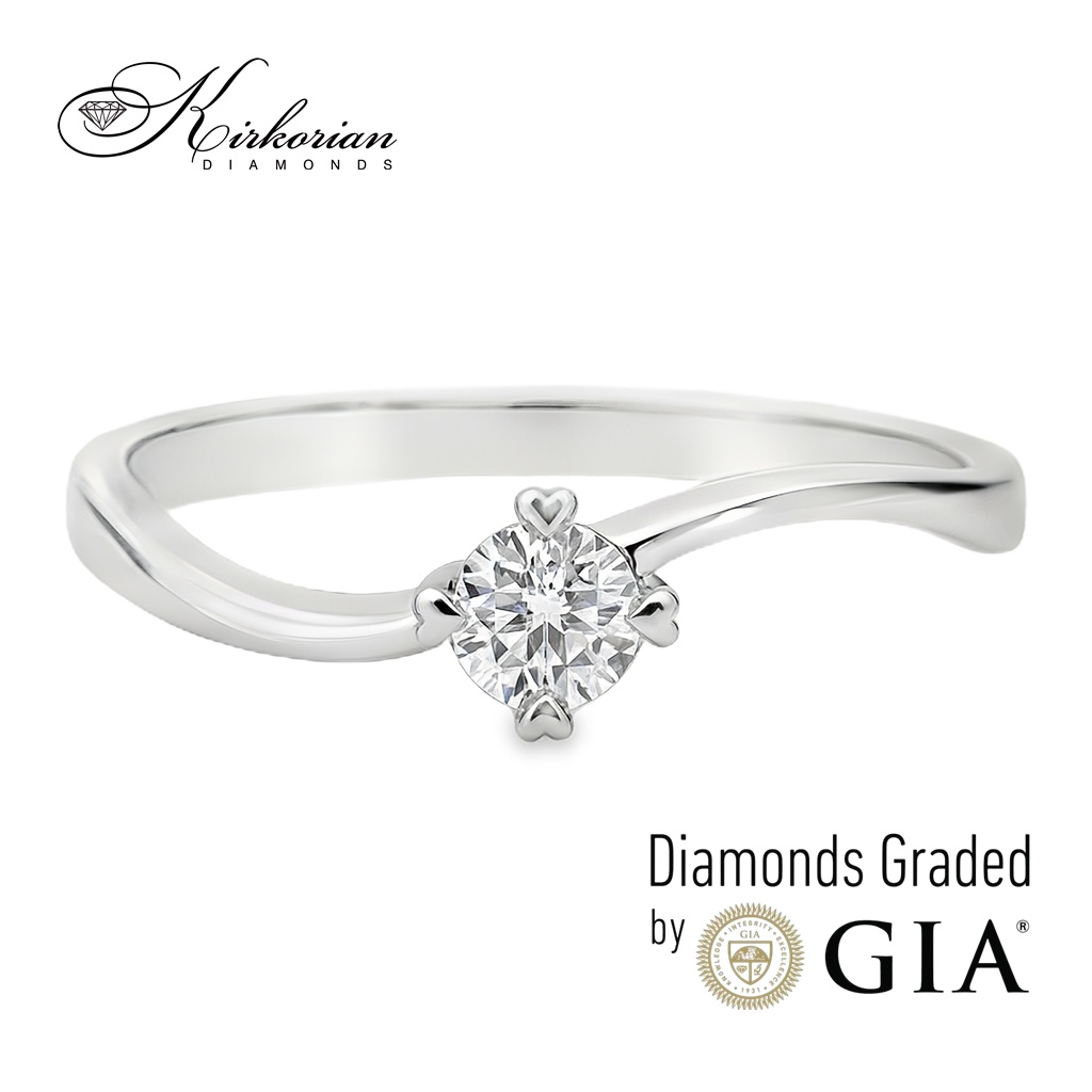 Годежен пръстен от бяло злато 14К с диамант 0.25 ct GIA сертификат – Перфектно съотношение цена-качество | Kirkorian Diamonds