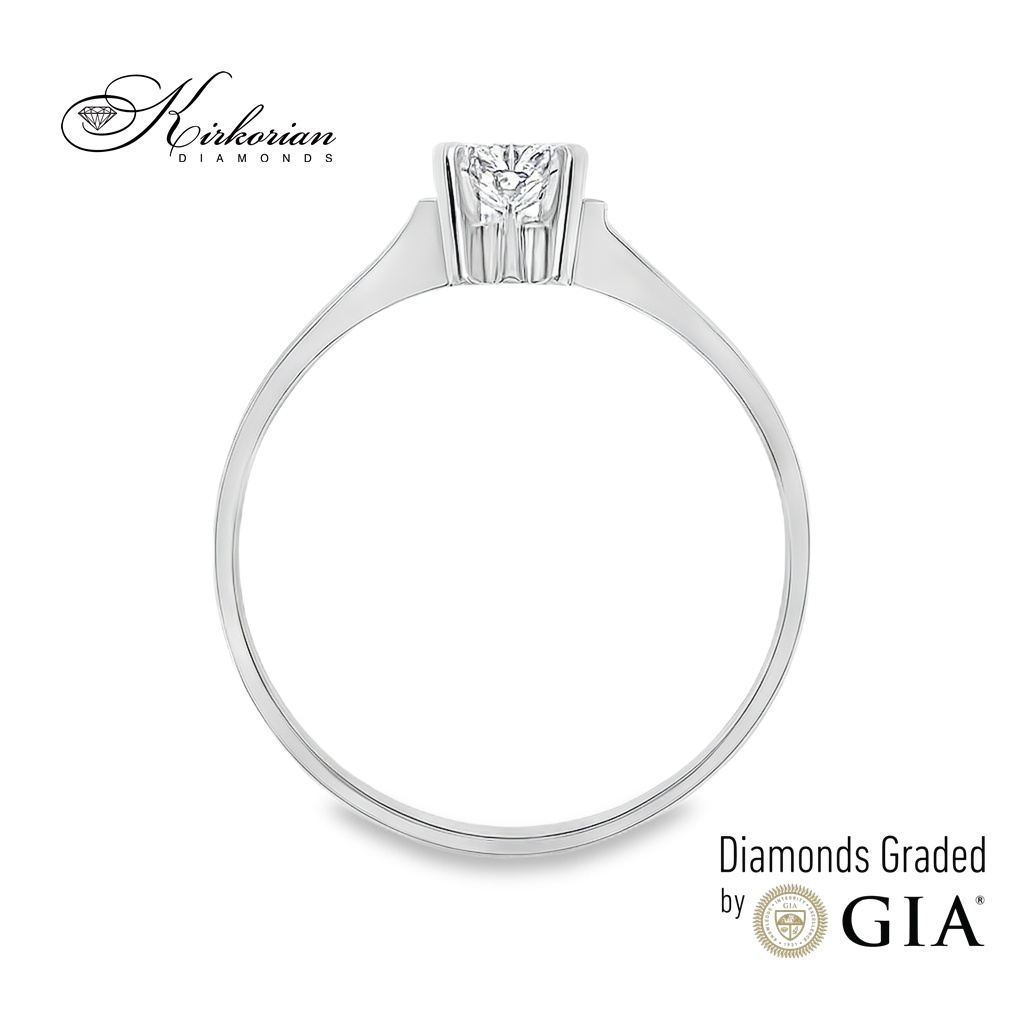 Годежен пръстен от бяло злато 14К с диамант 0.25 ct GIA сертификат код K501 Цени от производител
