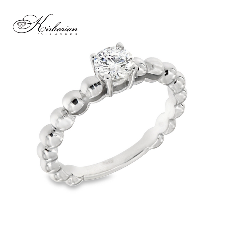 Годежен пръстен от бяло злато 14к с диамант 0.40ct – код K502