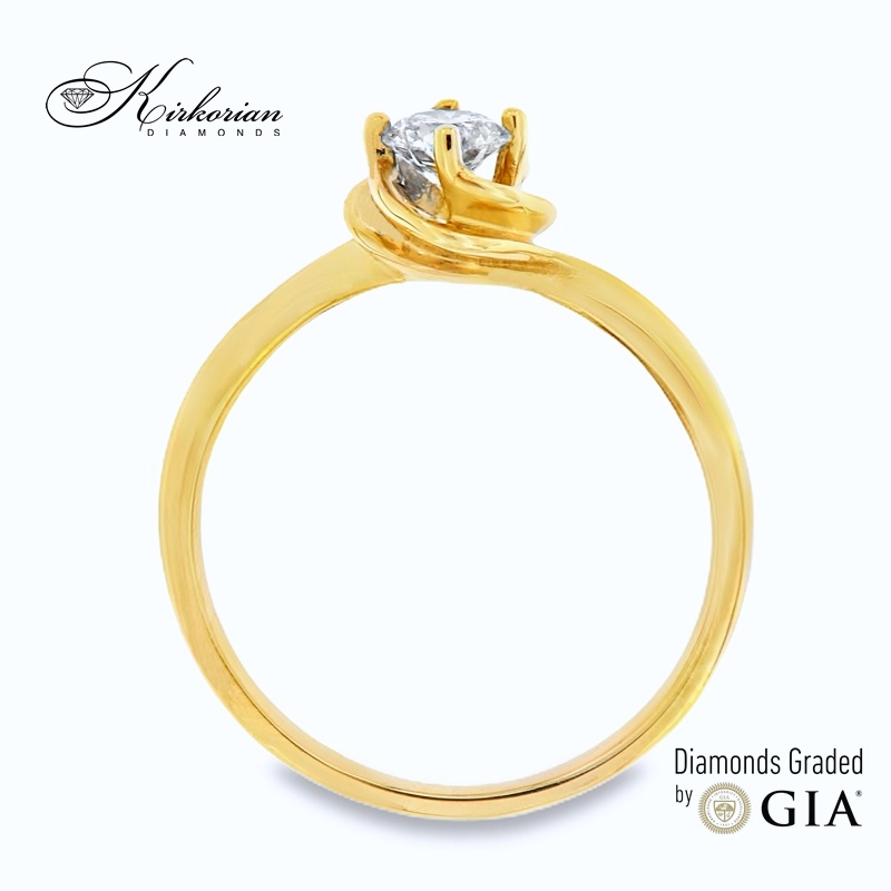 Годежен пръстен с диамант GIA 0.25 ct – жълто злато 14К | Цени от производител Годежен пръстен с диамант GIA 0.25 ct – жълто злато 14К | Цени от производител