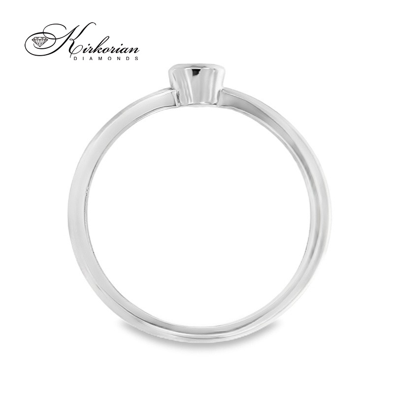 Годежен пръстен с диамант 0.10 ct от бяло злато 14К – минималистичен модел K587