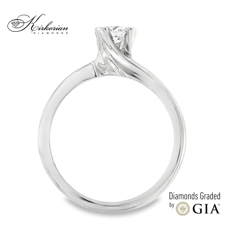 Класически годежен пръстен от бяло злато 18k с диамант 0.30ct GIA сертификат K629 Класически годежен пръстен от бяло злато 18k с диамант 0.30ct GIA сертификат K629