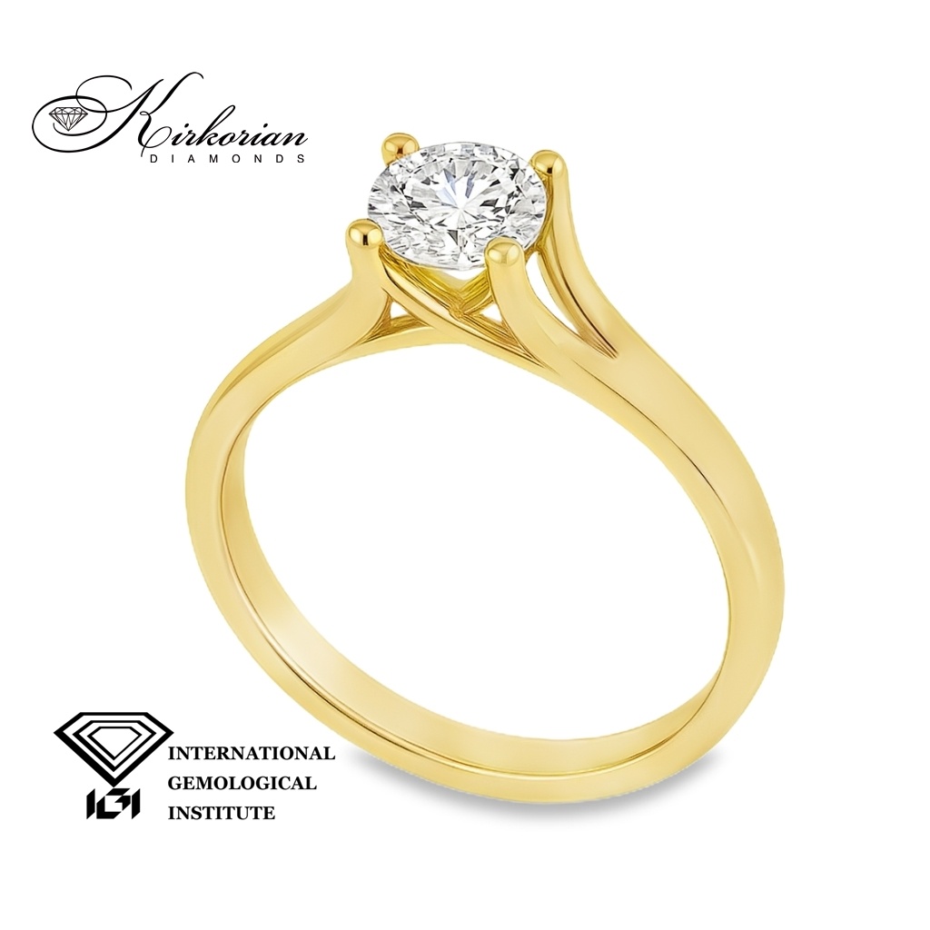 Класически годежен пръстен от жълто злато 14k с диамант 0.50ct H VVS1 IGI – K630B Класически годежен пръстен от жълто злато 14k с диамант 0.50ct H VVS1 IGI – K630B