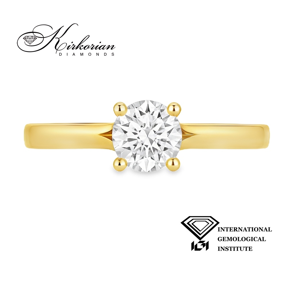 Класически годежен пръстен от жълто злато 14k с диамант 0.50ct H VVS1 IGI – K630B Класически годежен пръстен от жълто злато 14k с диамант 0.50ct H VVS1 IGI – K630B