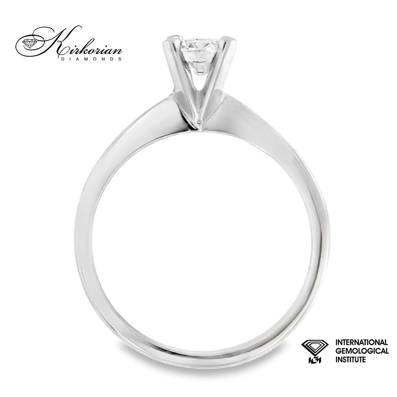 Класически годежен пръстен от бяло злато 14k с диамант 0.50ct IGI сертификат K635