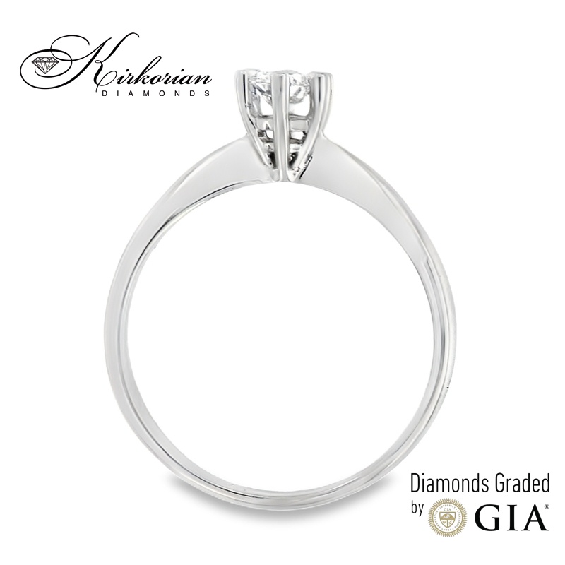 Класически годежен пръстен от бяло злато 18k с диамант 0.30ct GIA D/VVS1 K638 Класически годежен пръстен от бяло злато 18k с диамант 0.30ct GIA D/VVS1 K638
