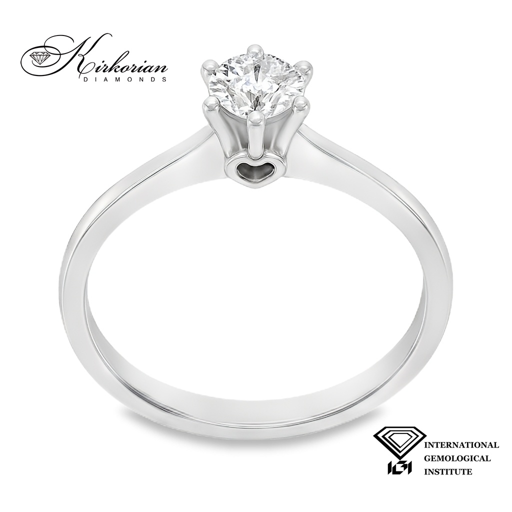 Класически годежен пръстен от бяло злато 18k с диамант 0.50ct IGI сертификат K643 Класически годежен пръстен от бяло злато 18k с диамант 0.50ct IGI сертификат K643