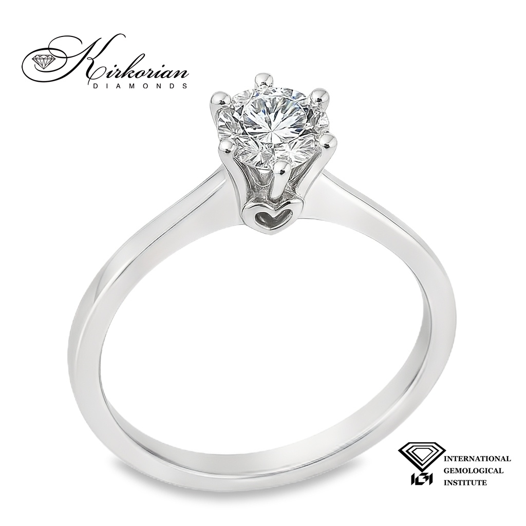 Класически годежен пръстен от бяло злато 18k с диамант 0.50ct IGI сертификат K643 Класически годежен пръстен от бяло злато 18k с диамант 0.50ct IGI сертификат K643