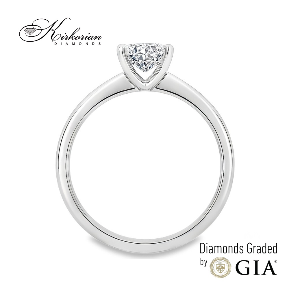 Класически годежен пръстен с 0.50ct GIA диамант | 18K бяло злато