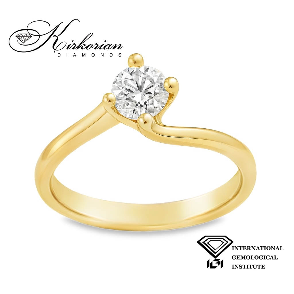 Годежен пръстен от жълто злато 14k с диамант 0.50ct IGI – модел K647B Годежен пръстен от жълто злато 14k с диамант 0.50ct IGI – модел K647B