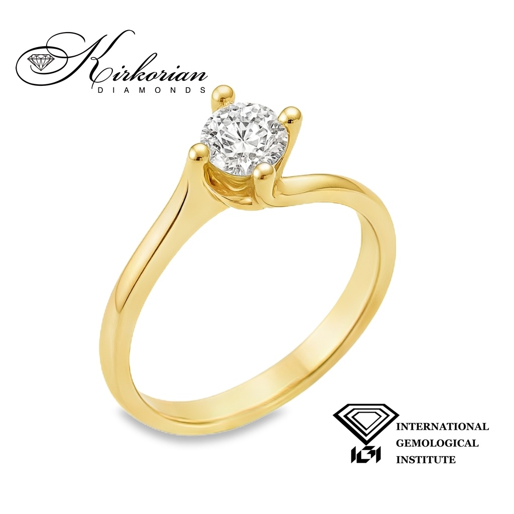 Годежен пръстен от жълто злато 14k с диамант 0.50ct IGI – модел K647B Годежен пръстен от жълто злато 14k с диамант 0.50ct IGI – модел K647B