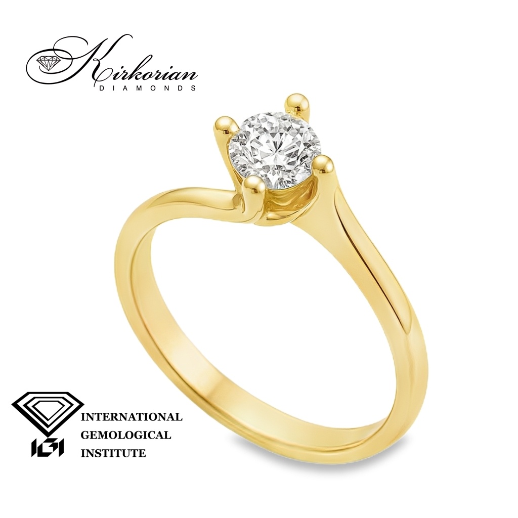 Годежен пръстен от жълто злато 14k с диамант 0.50ct IGI – модел K647B Годежен пръстен от жълто злато 14k с диамант 0.50ct IGI – модел K647B