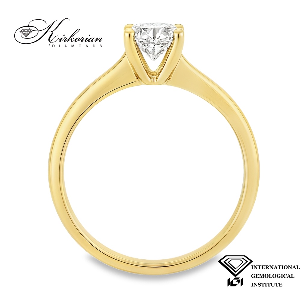 Изискан годежен пръстен от жълто злато 14k с диамант 0.50ct H VS1 IGI – модел K654B Изискан годежен пръстен от жълто злато 14k с диамант 0.50ct H VS1 IGI – модел K654B