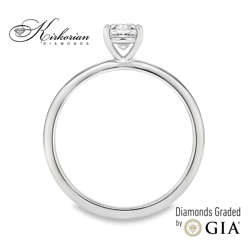 Годежен пръстен от бяло злато 14К с диамант 0.70 ct GIA – Овал VS2 | Цени от производител