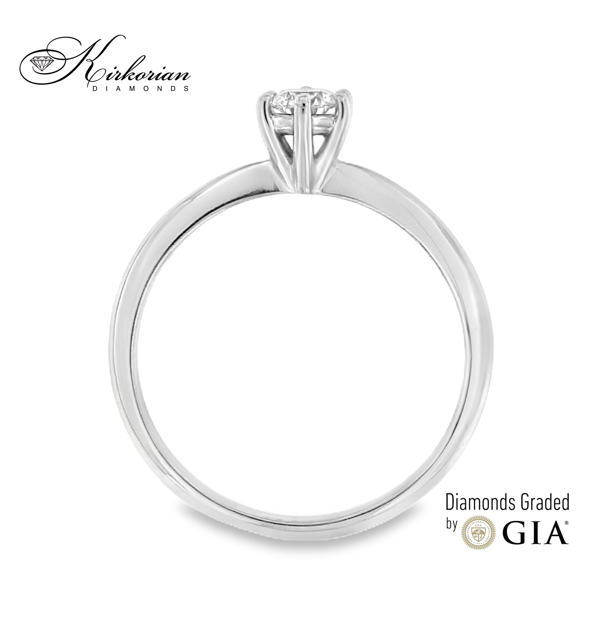 Годежен пръстен от бяло злато 14К с диамант 0.27 ct GIA – топ цена и сертификат