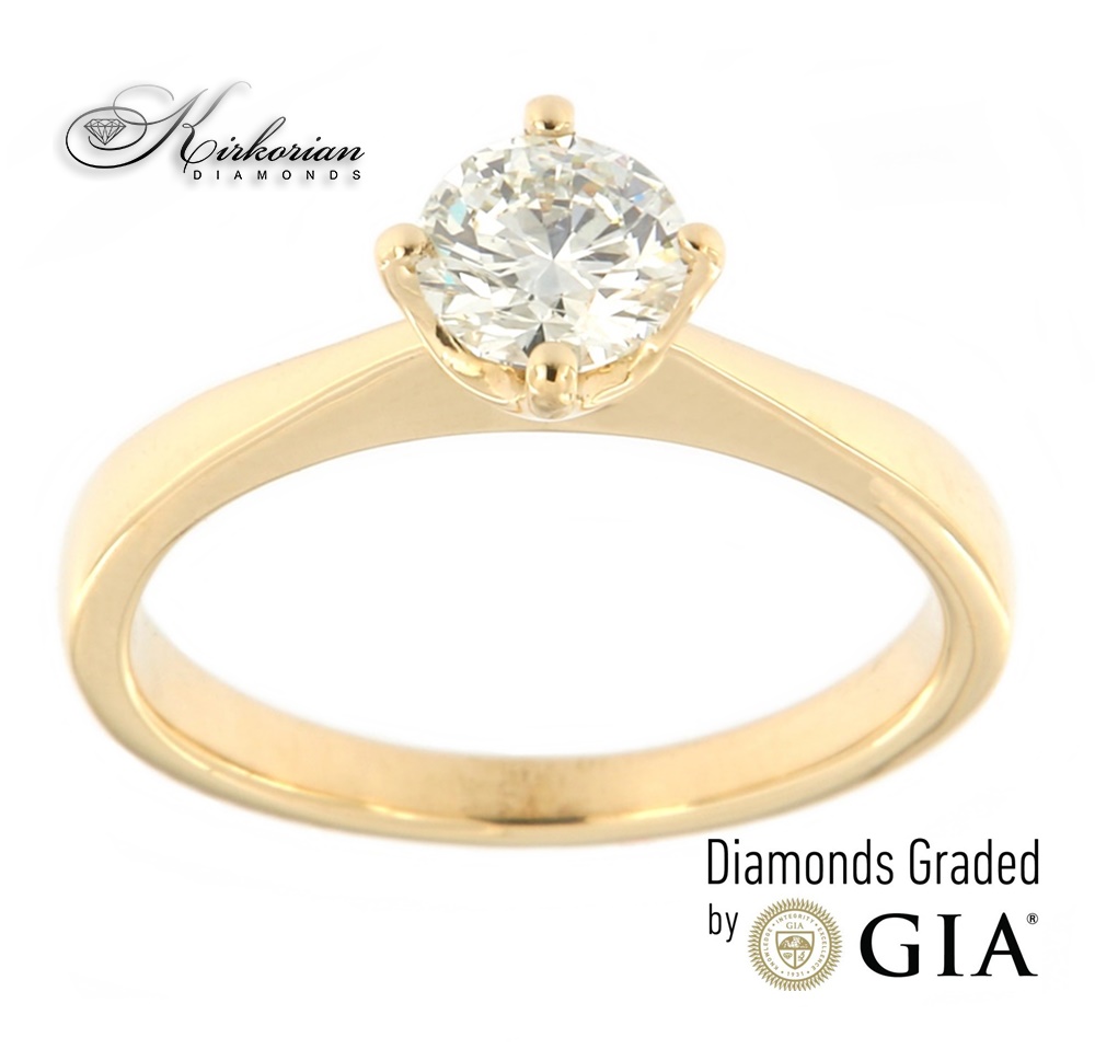 Годежен пръстен жълто злато 18к. диамант 0.70 карата GIA сертификат код:M101