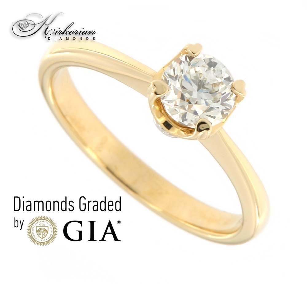 Годежен пръстен жълто злато 18к. диамант 0.70 карата GIA сертификат код:M102