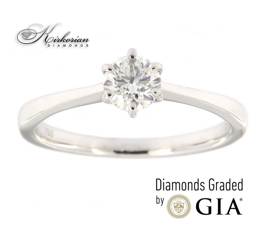 Годежен пръстен бяло злато 18к. диамант 0.50 карата GIA сертификат код:M104
