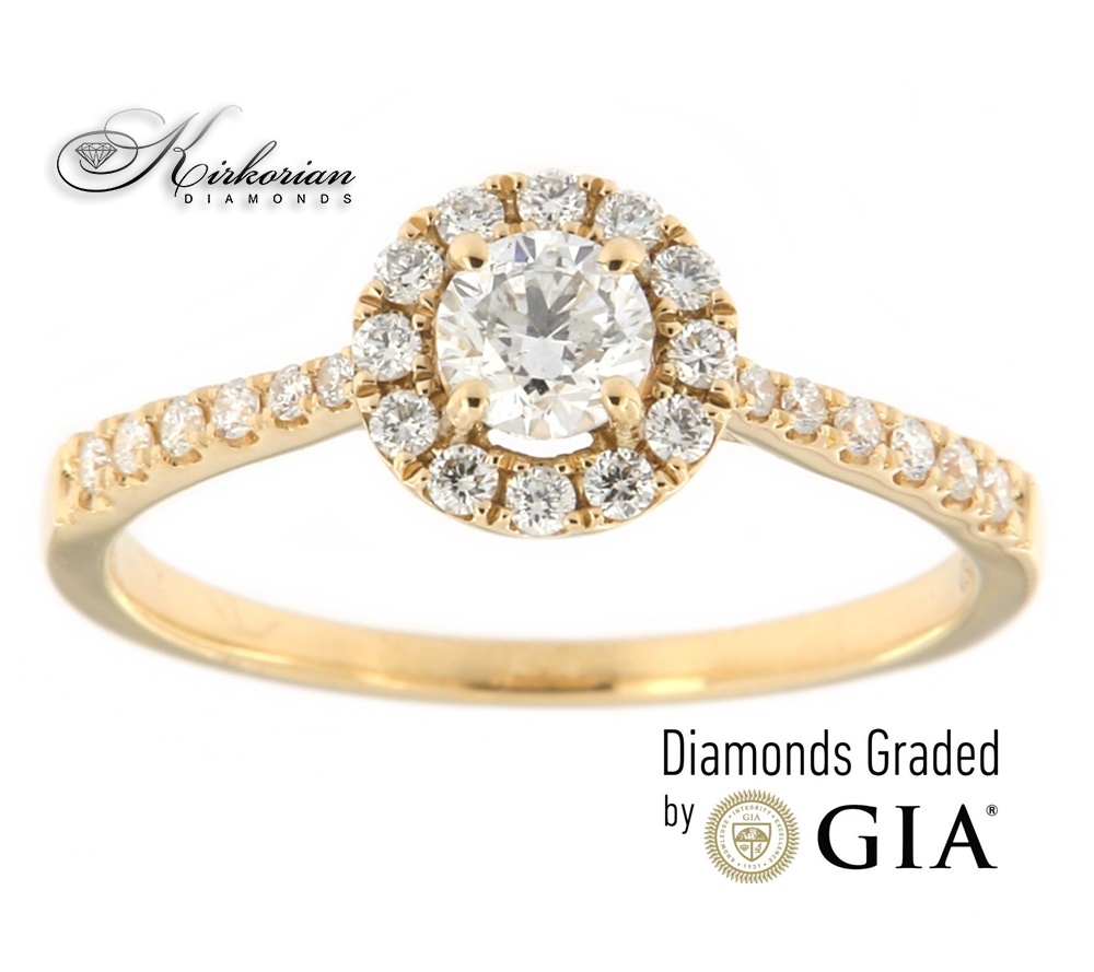 Годежен пръстен жълто злато 18к. диамант 0.51 карата GIA сертификат код:M108
