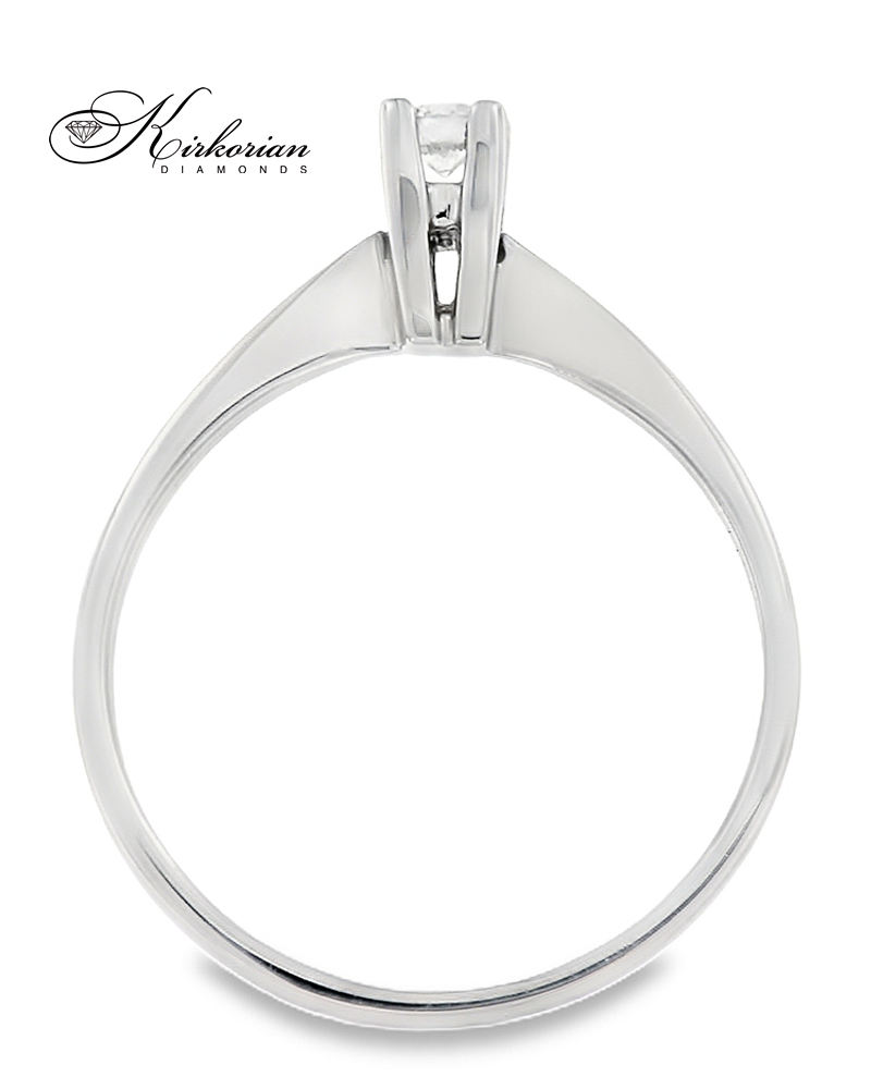 Годежен пръстен от бяло злато 14К с диамант 0.10 ct – код R1470