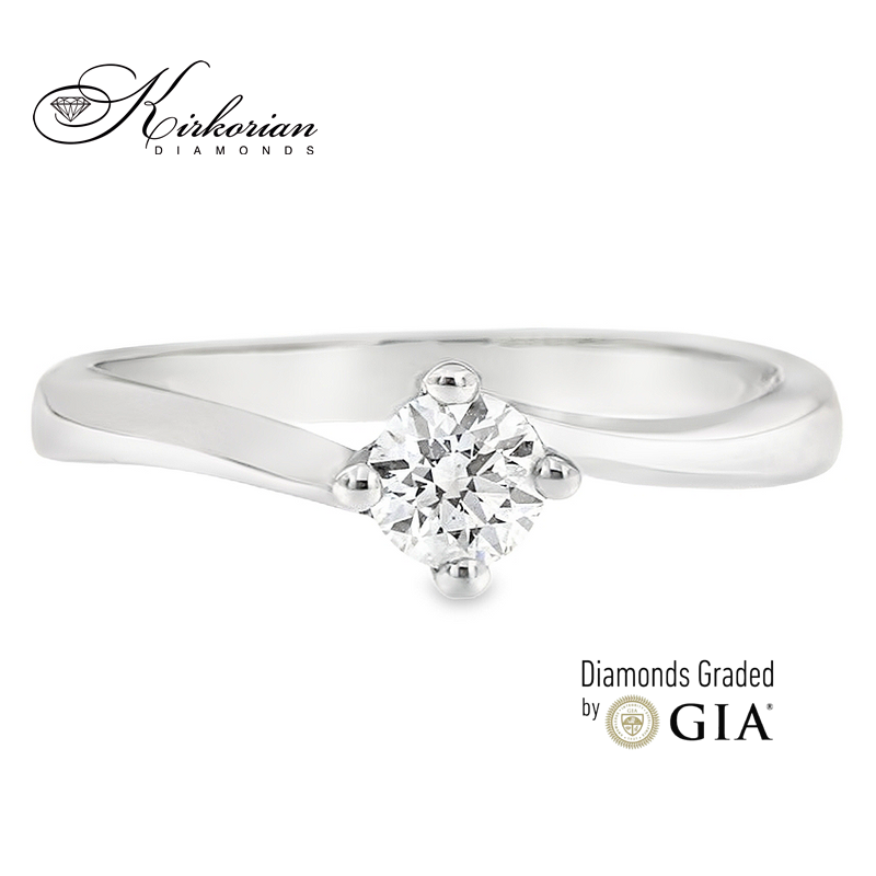 Годежен пръстен от бяло злато 14к с диамант 0.30ct – GIA сертификат – код R1471R