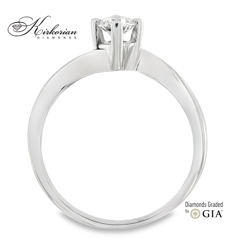 Годежен пръстен от бяло злато 14к с диамант 0.30ct – GIA сертификат – код R1471R