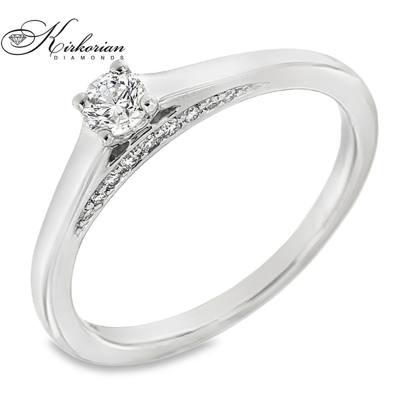 Годежен пръстен от бяло злато 14К с естествени диаманти 0.25 ct – цени от производител