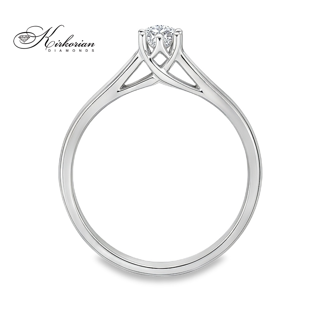 Годежен пръстен с диаманти 0.35ct от бяло злато 14к – модел RB23