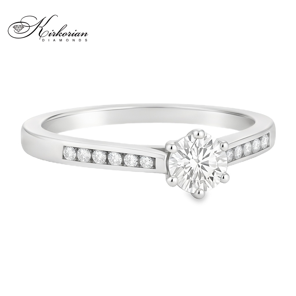 Годежен пръстен с диаманти 0.35ct от бяло злато 14к – модел RB23